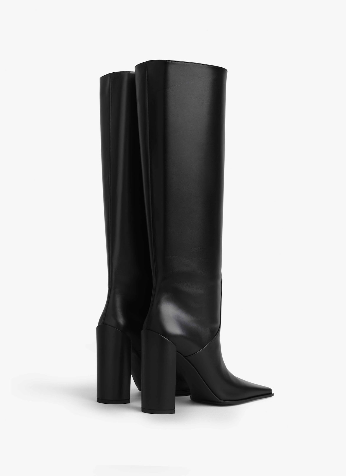 SQUARE KNEE BOOTS IN CALFSKIN ALAÏA BLACK SQUARE KNEE BOOTS IN CALFSKIN
